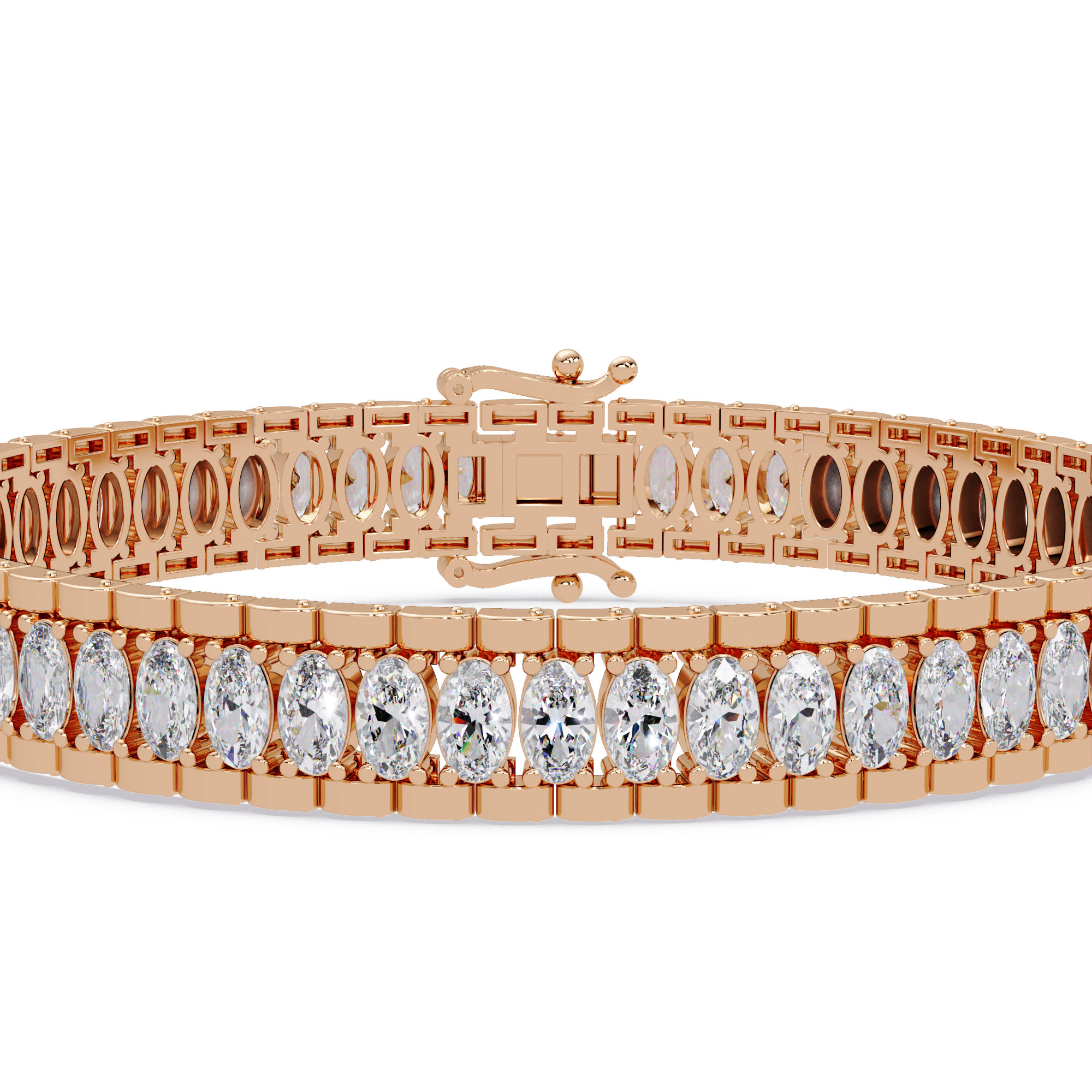 Oval Diamond Tennis Bracelet