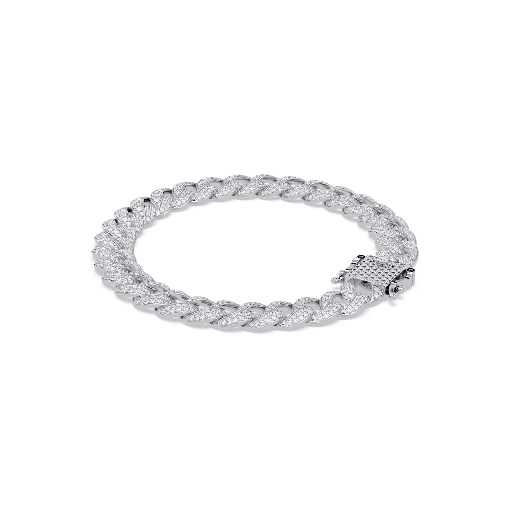Iced Cuban Link Bracelet | Diamond-Studded Luxury Bracelet for Men & Women
