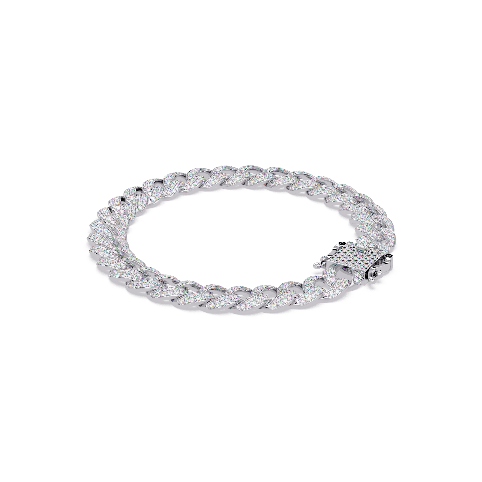 Iced Cuban Link Bracelet | Diamond-Studded Luxury Bracelet for Men & Women