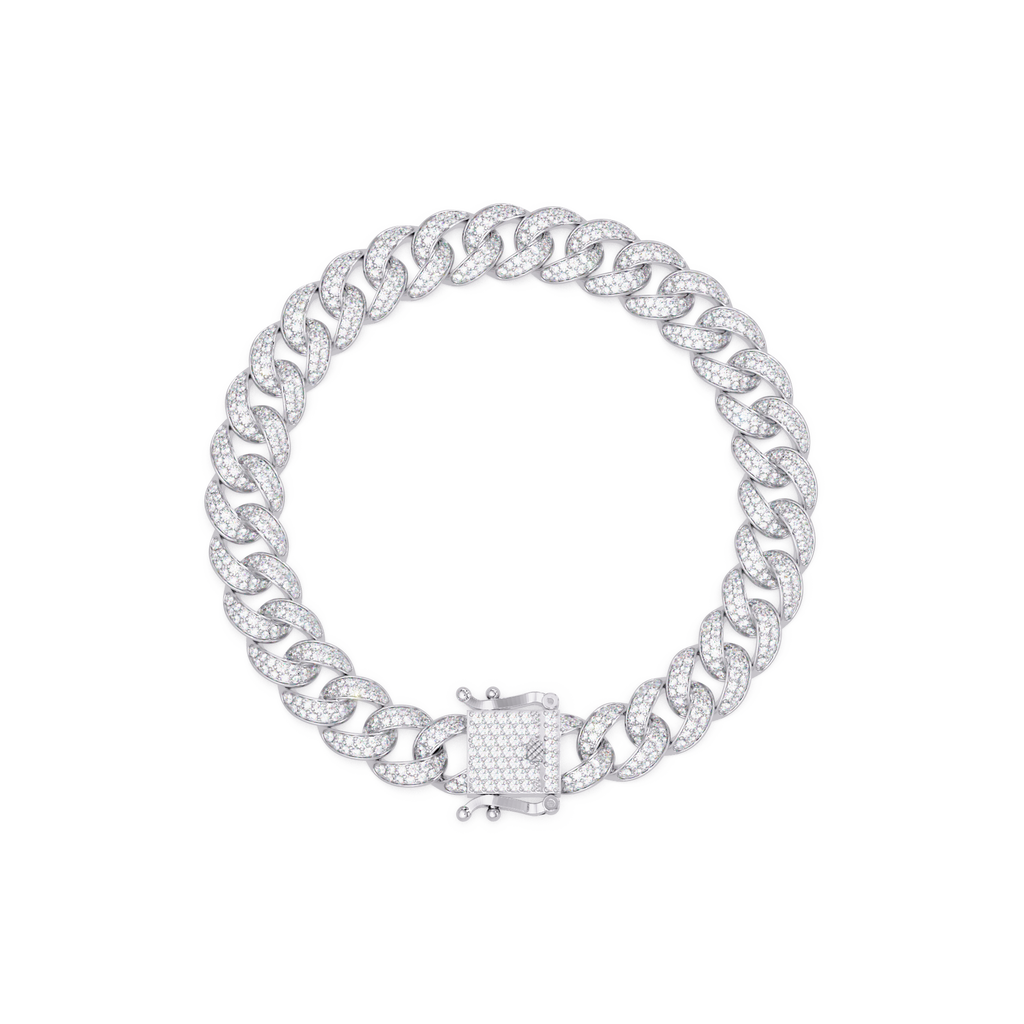 Iced Cuban Link Bracelet | Diamond-Studded Luxury Bracelet for Men & Women