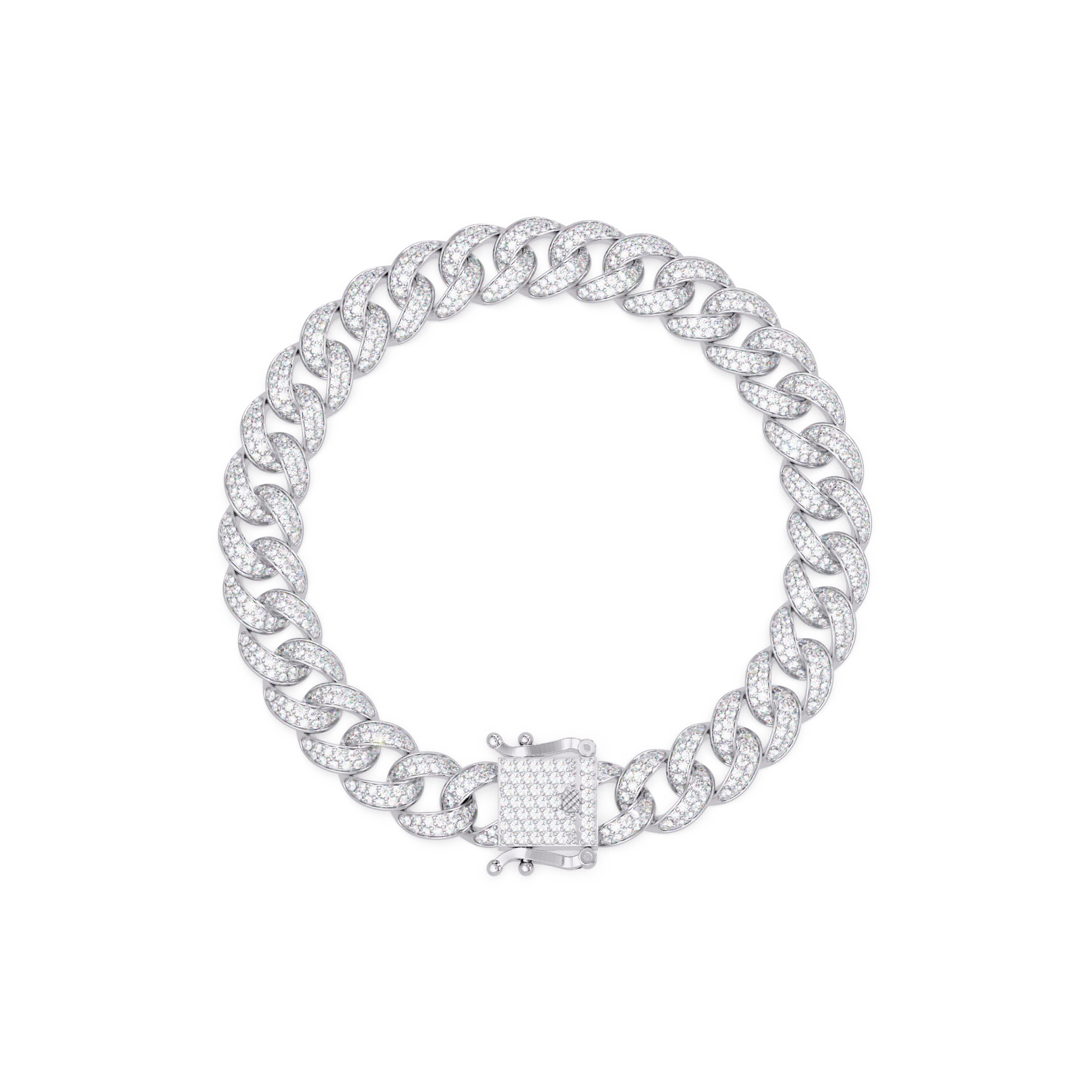 Iced Cuban Link Bracelet | Diamond-Studded Luxury Bracelet for Men & Women