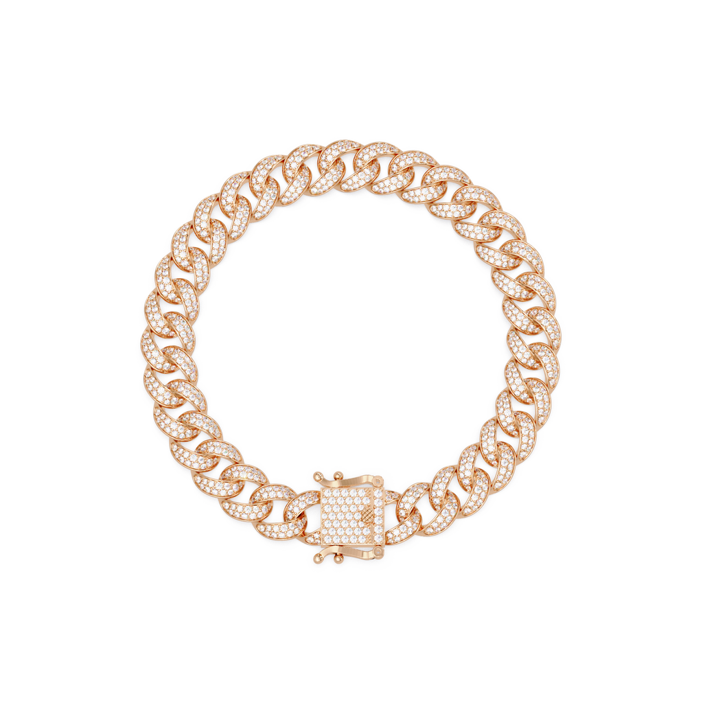 Iced Cuban Link Bracelet | Diamond-Studded Luxury Bracelet for Men & Women