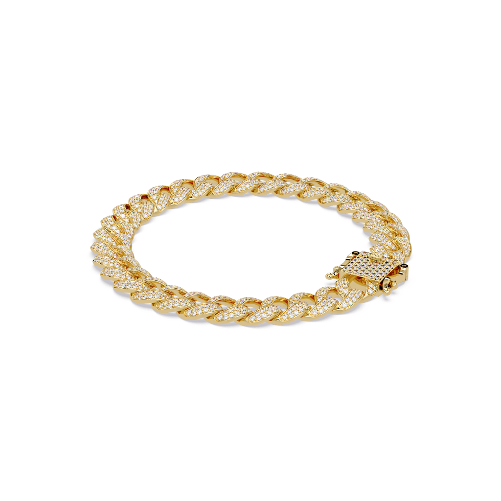 Iced Cuban Link Bracelet | Diamond-Studded Luxury Bracelet for Men & Women