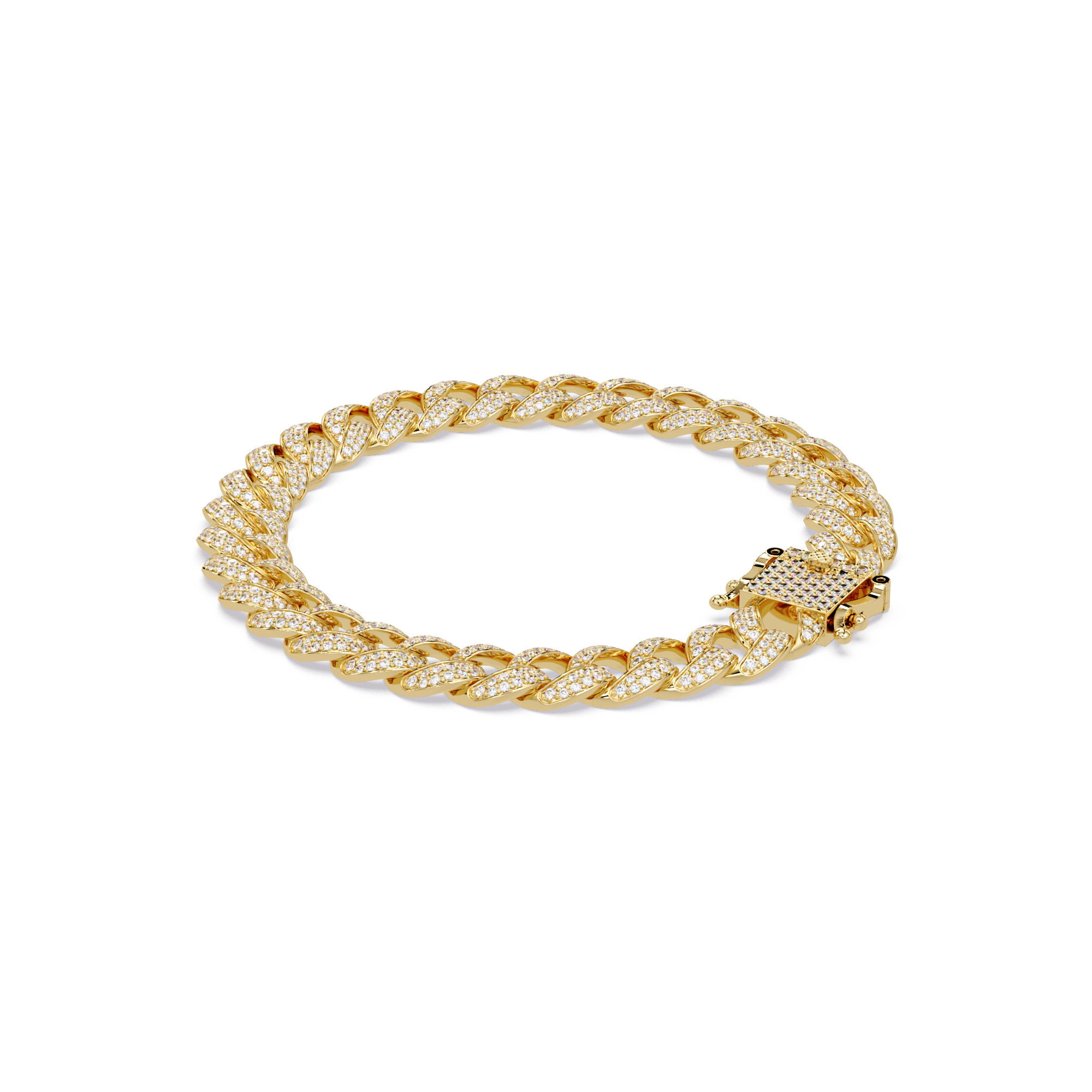 Iced Cuban Link Bracelet | Diamond-Studded Luxury Bracelet for Men & Women