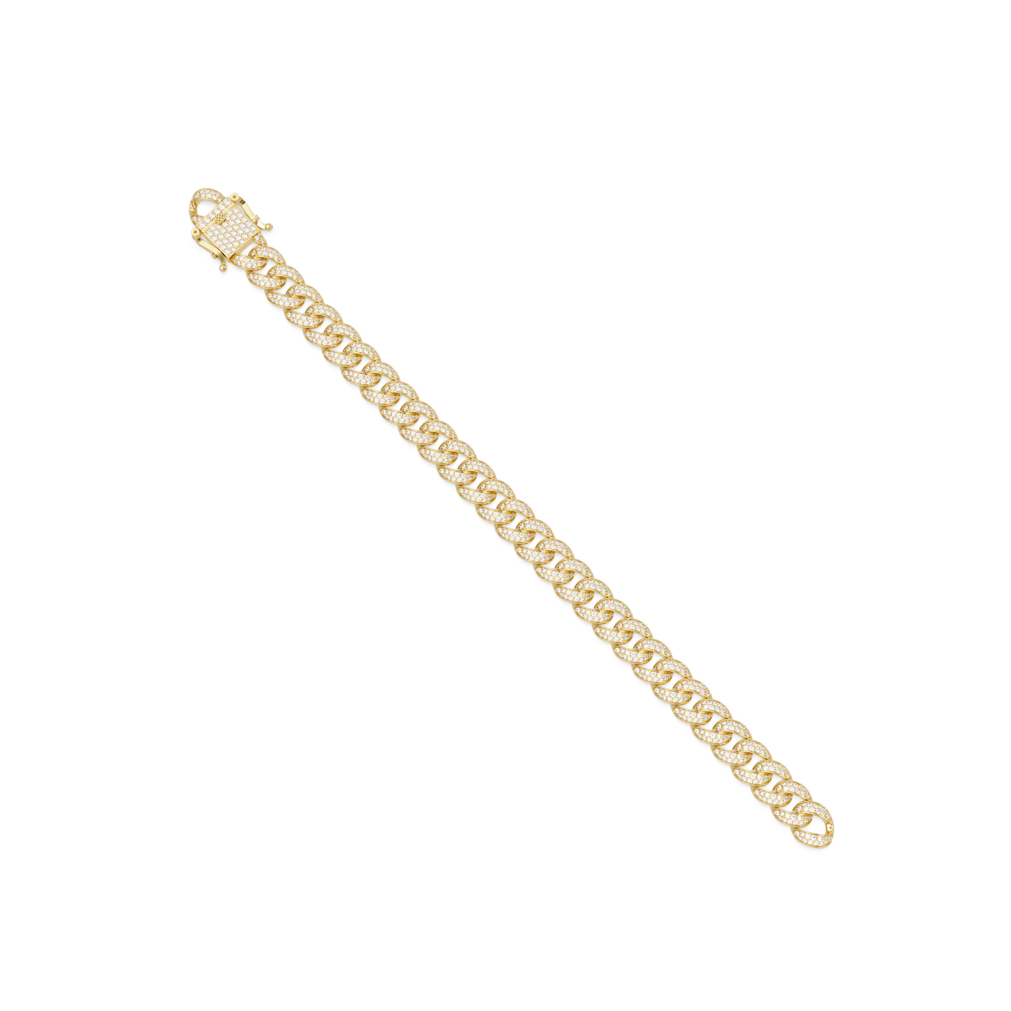Iced Cuban Link Bracelet | Diamond-Studded Luxury Bracelet for Men & Women