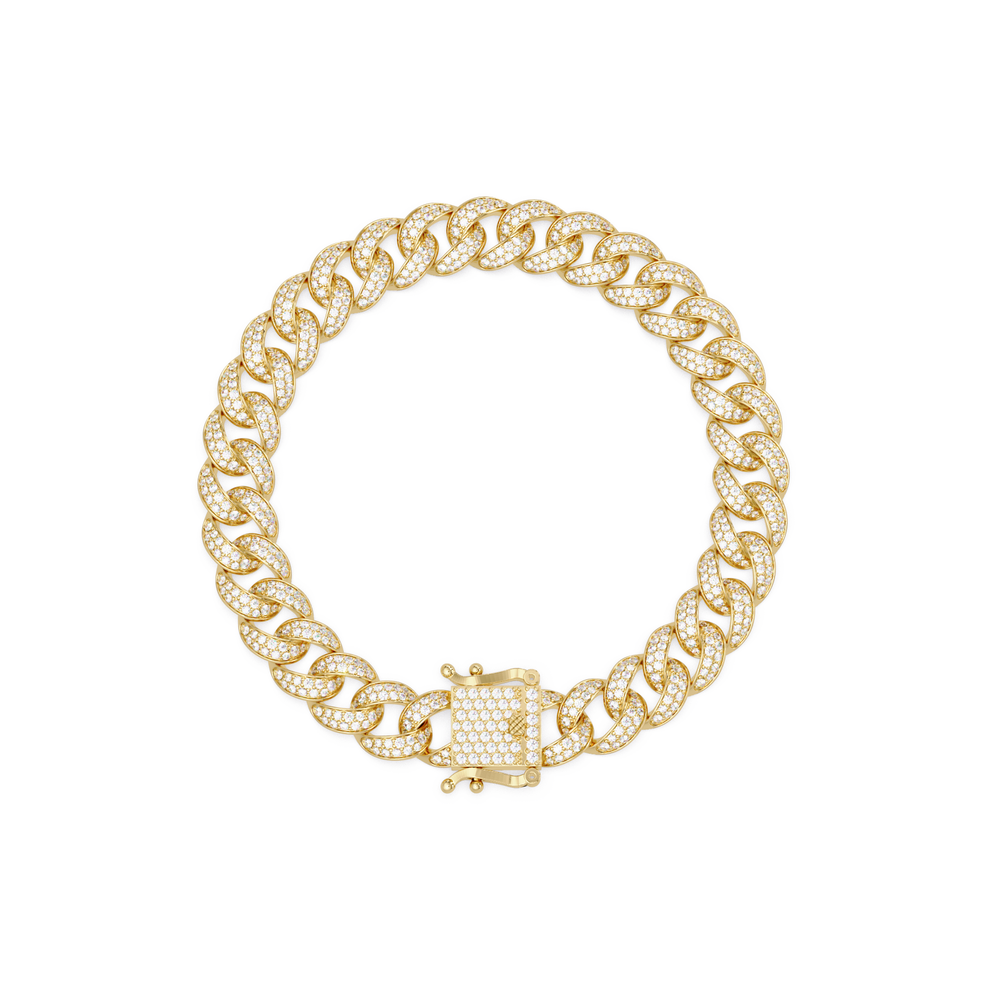 Iced Cuban Link Bracelet | Diamond-Studded Luxury Bracelet for Men & Women