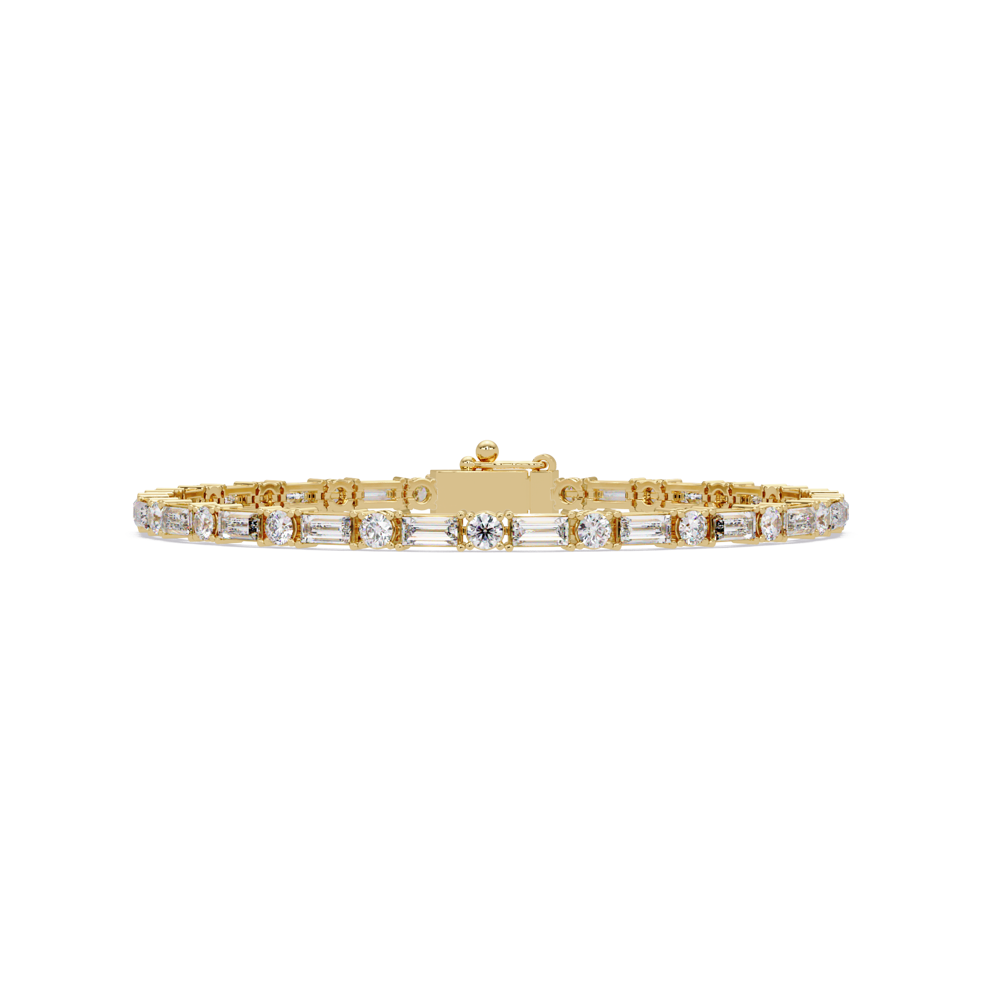 Round & Baguette Diamond Tennis Bracelet | Luxury Bracelet for Men & Women