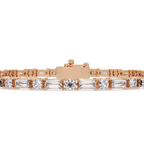 Round & Baguette Diamond Tennis Bracelet | Luxury Bracelet for Men & Women