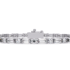 Round & Baguette Diamond Tennis Bracelet | Luxury Bracelet for Men & Women