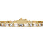 Round & Baguette Diamond Tennis Bracelet | Luxury Bracelet for Men & Women