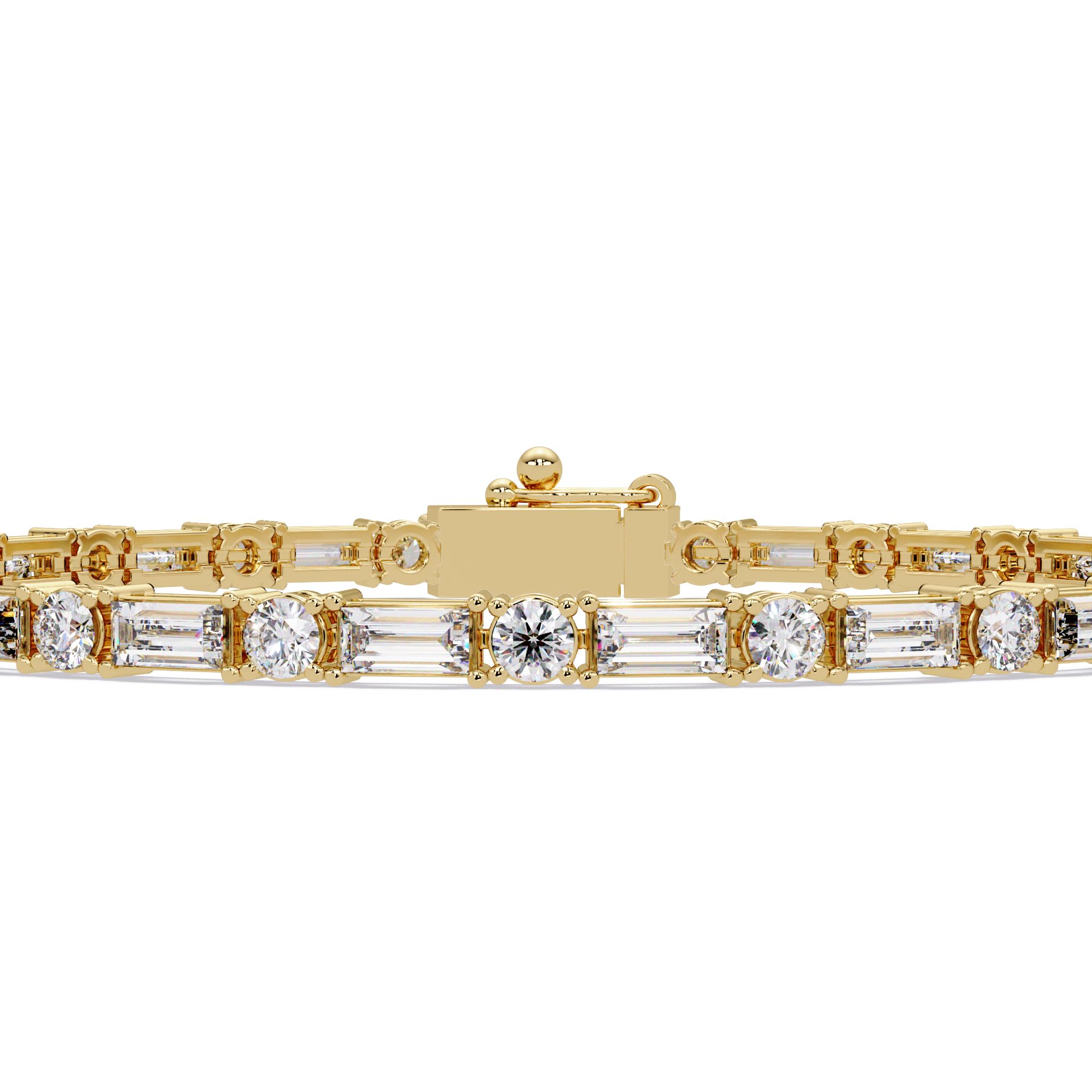 Round & Baguette Diamond Tennis Bracelet | Luxury Bracelet for Men & Women
