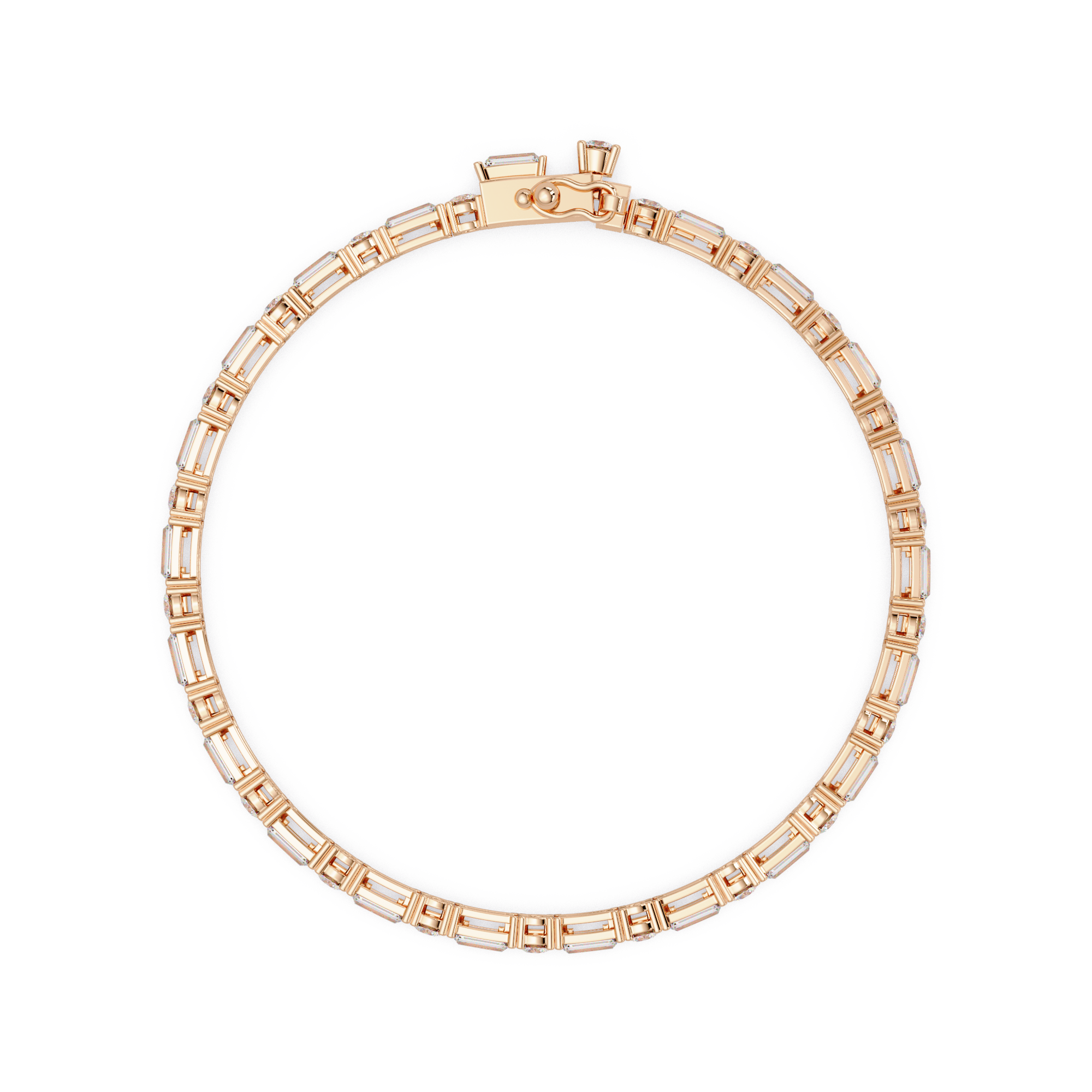 Round & Baguette Diamond Tennis Bracelet | Luxury Bracelet for Men & Women