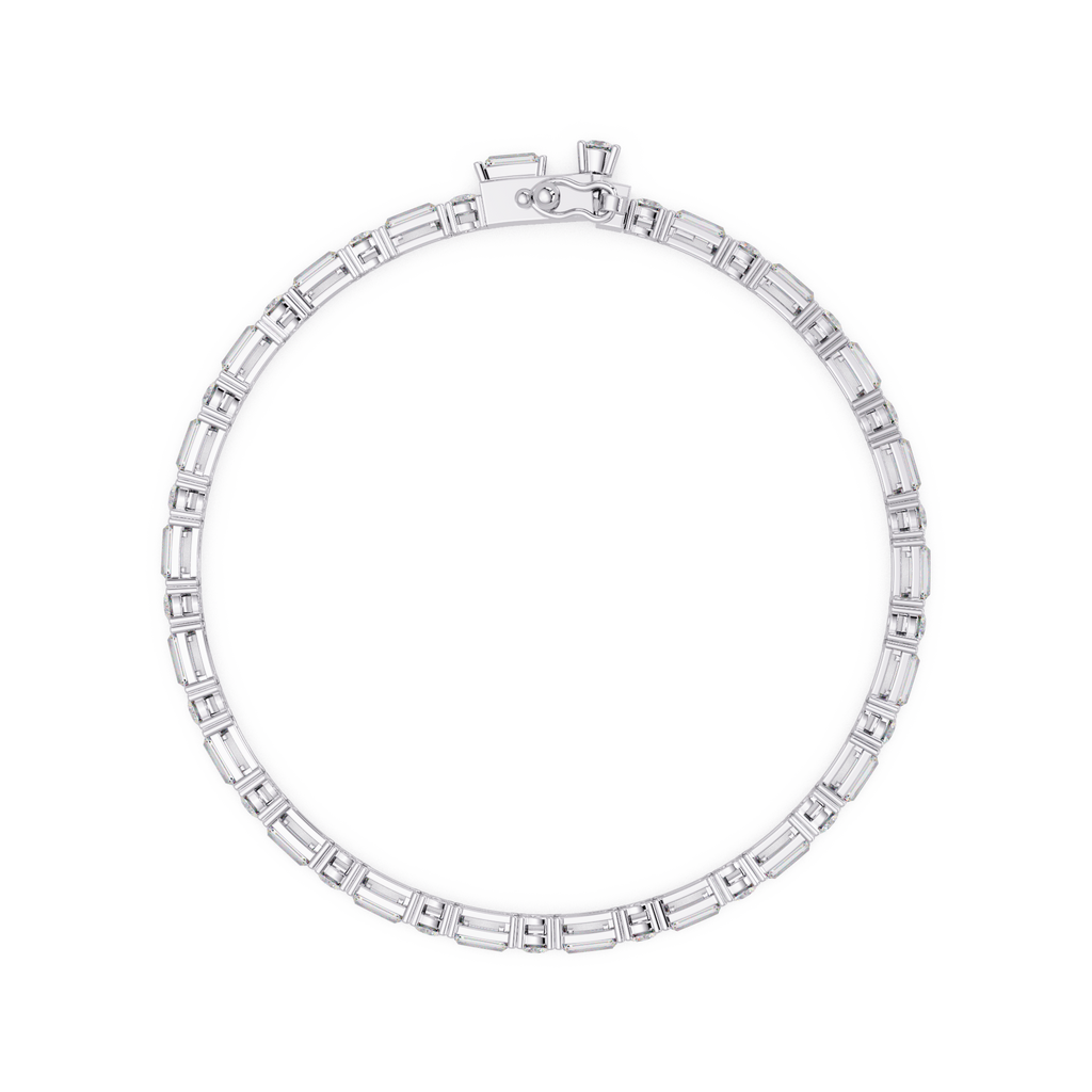 Round & Baguette Diamond Tennis Bracelet | Luxury Bracelet for Men & Women