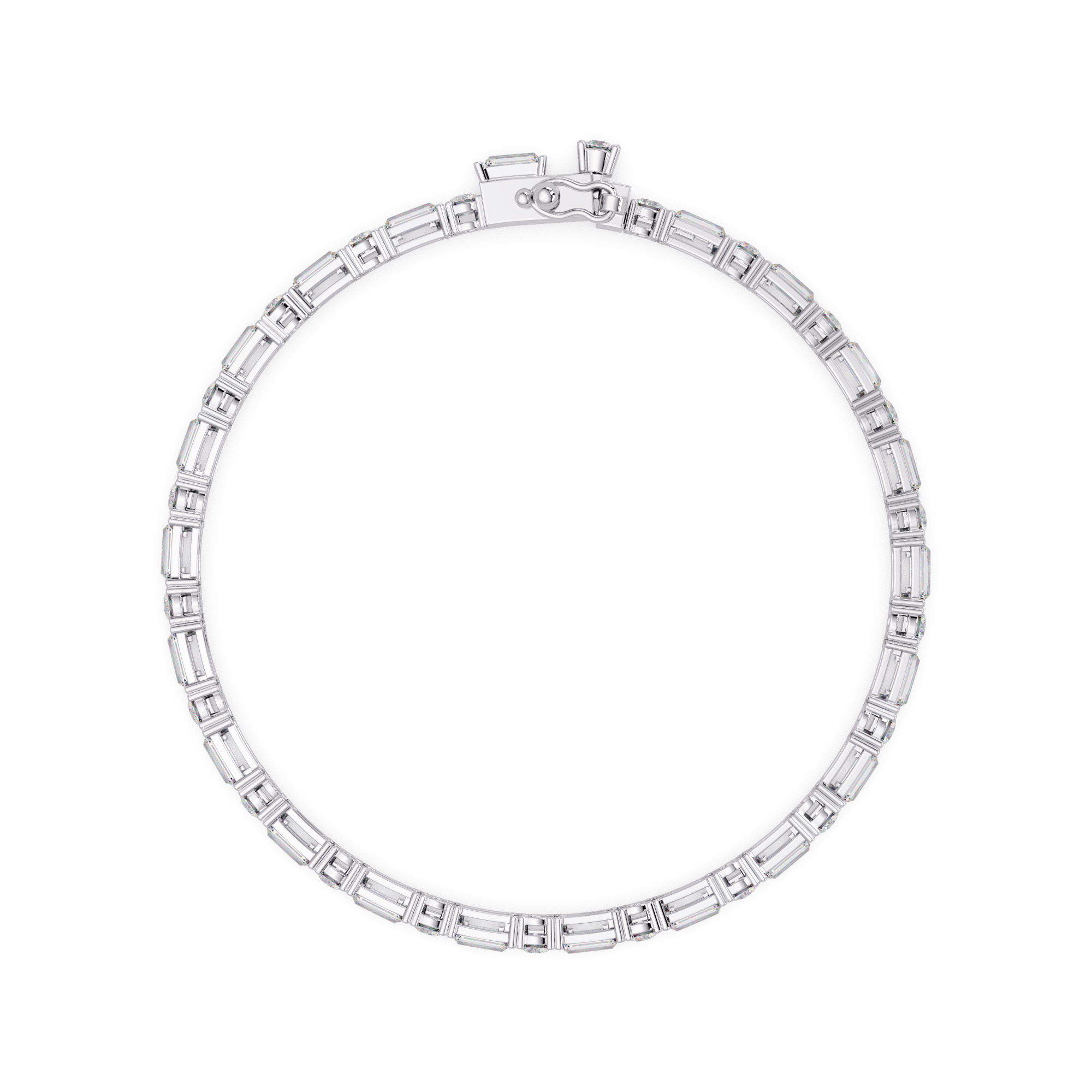 Round & Baguette Diamond Tennis Bracelet | Luxury Bracelet for Men & Women