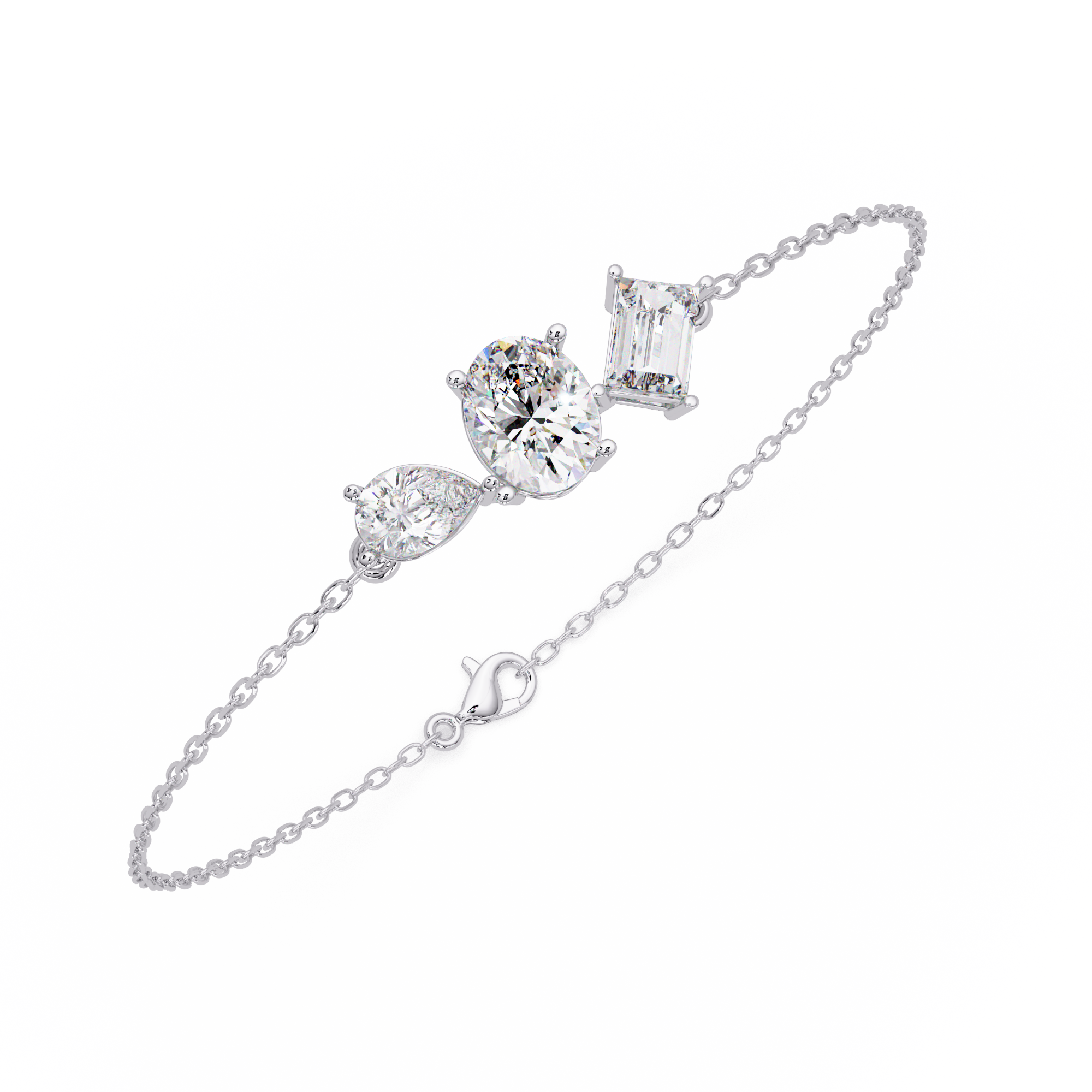 Three Stone Diamond Bracelet for Women