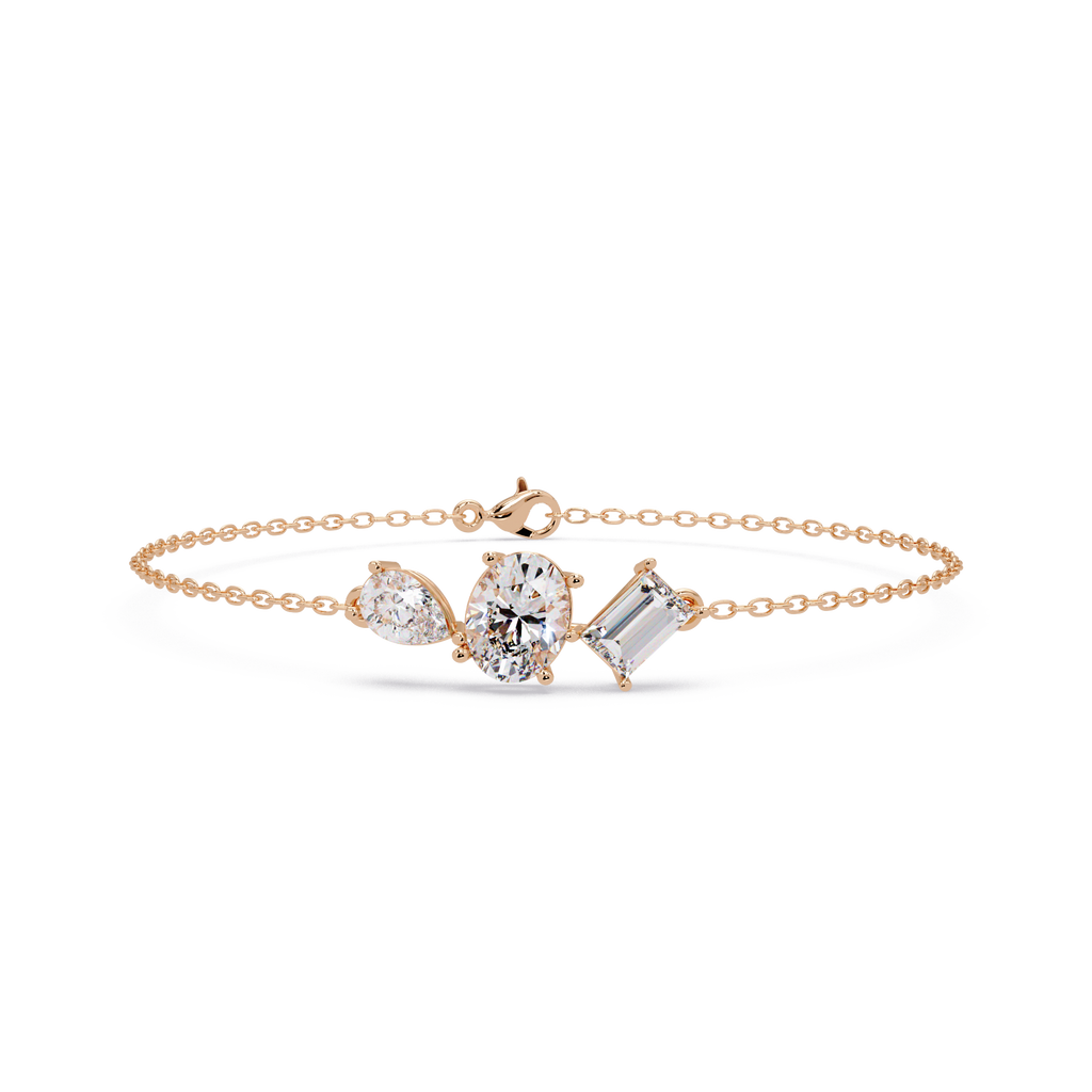 Three Stone Diamond Bracelet for Women