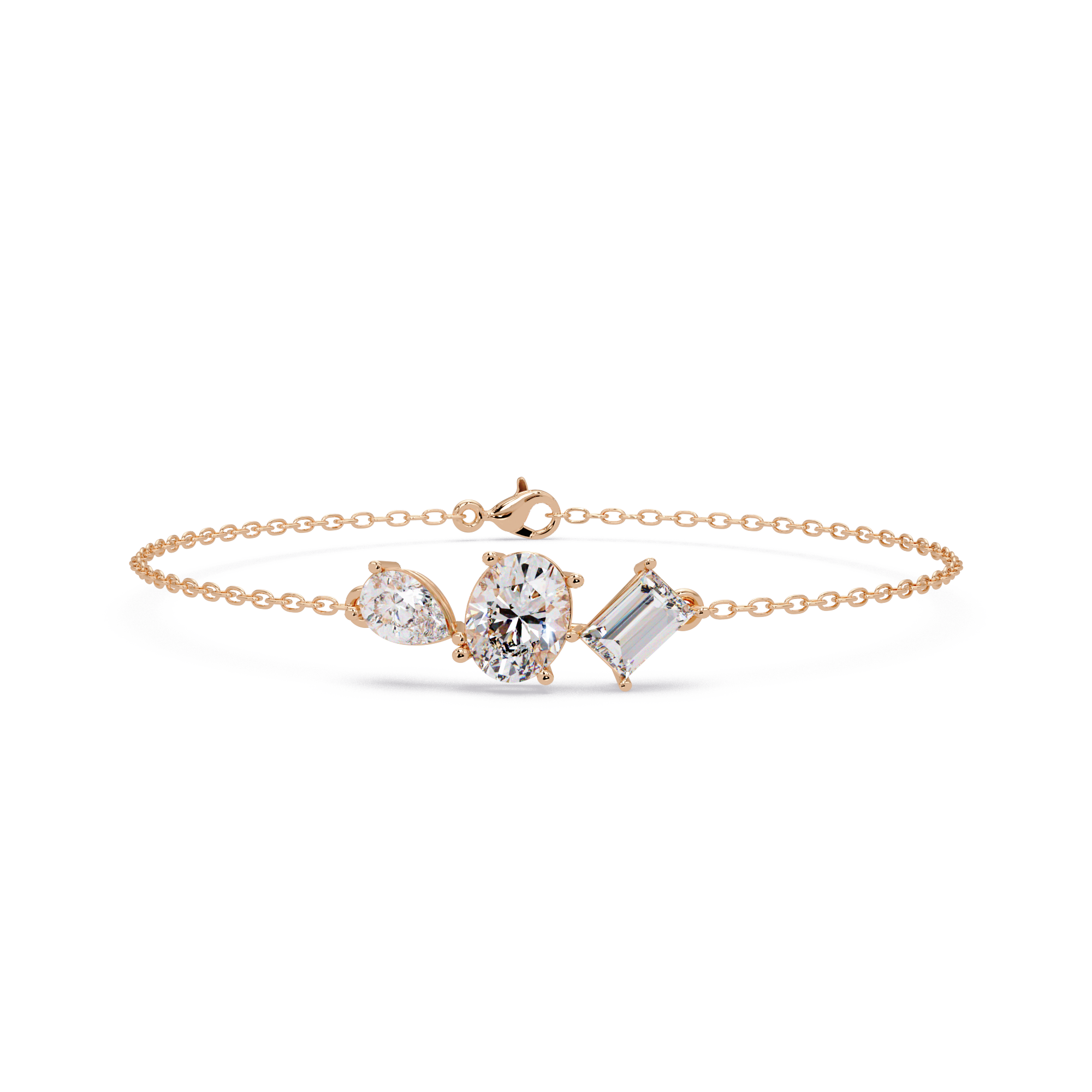 Three Stone Diamond Bracelet for Women