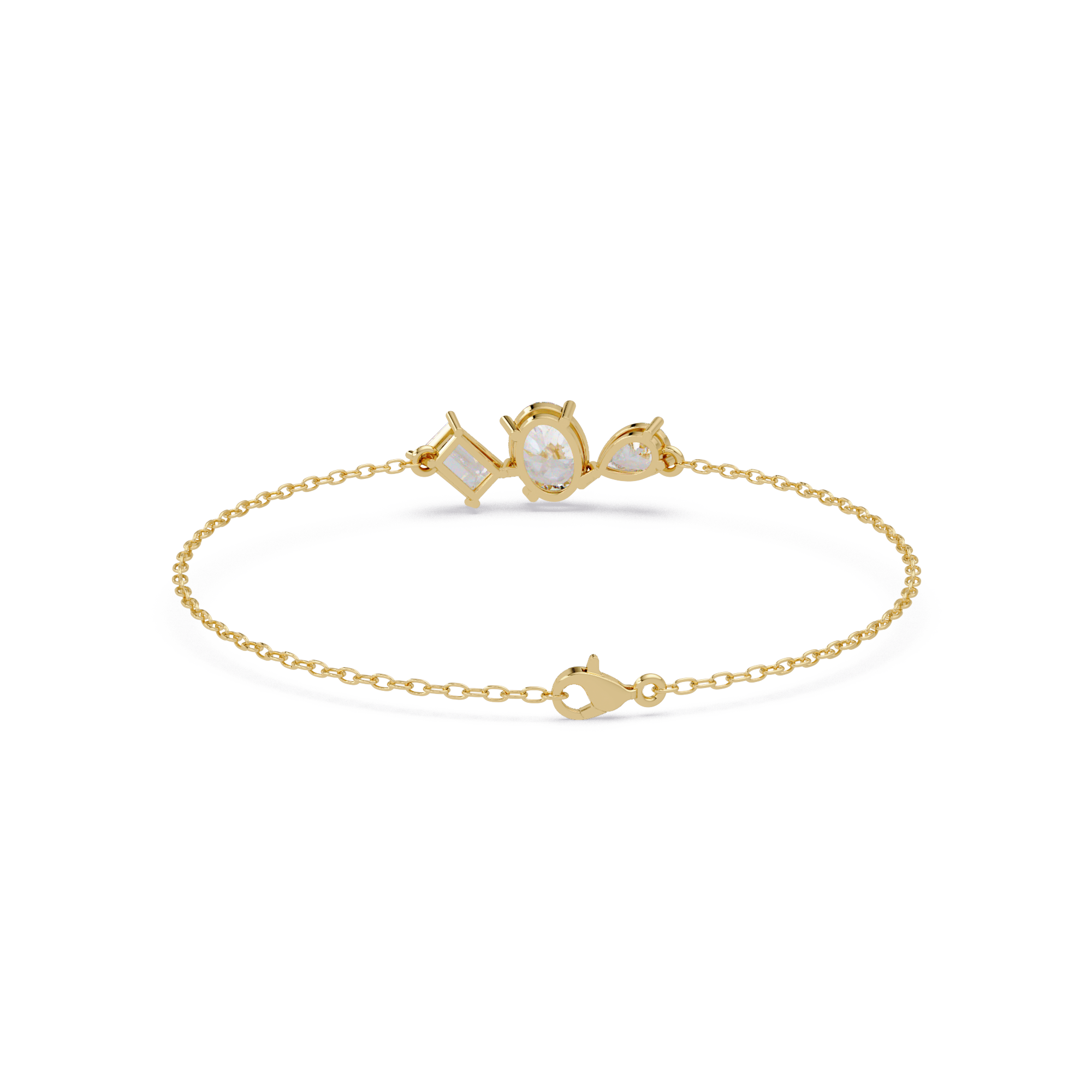 Three Stone Diamond Bracelet for Women