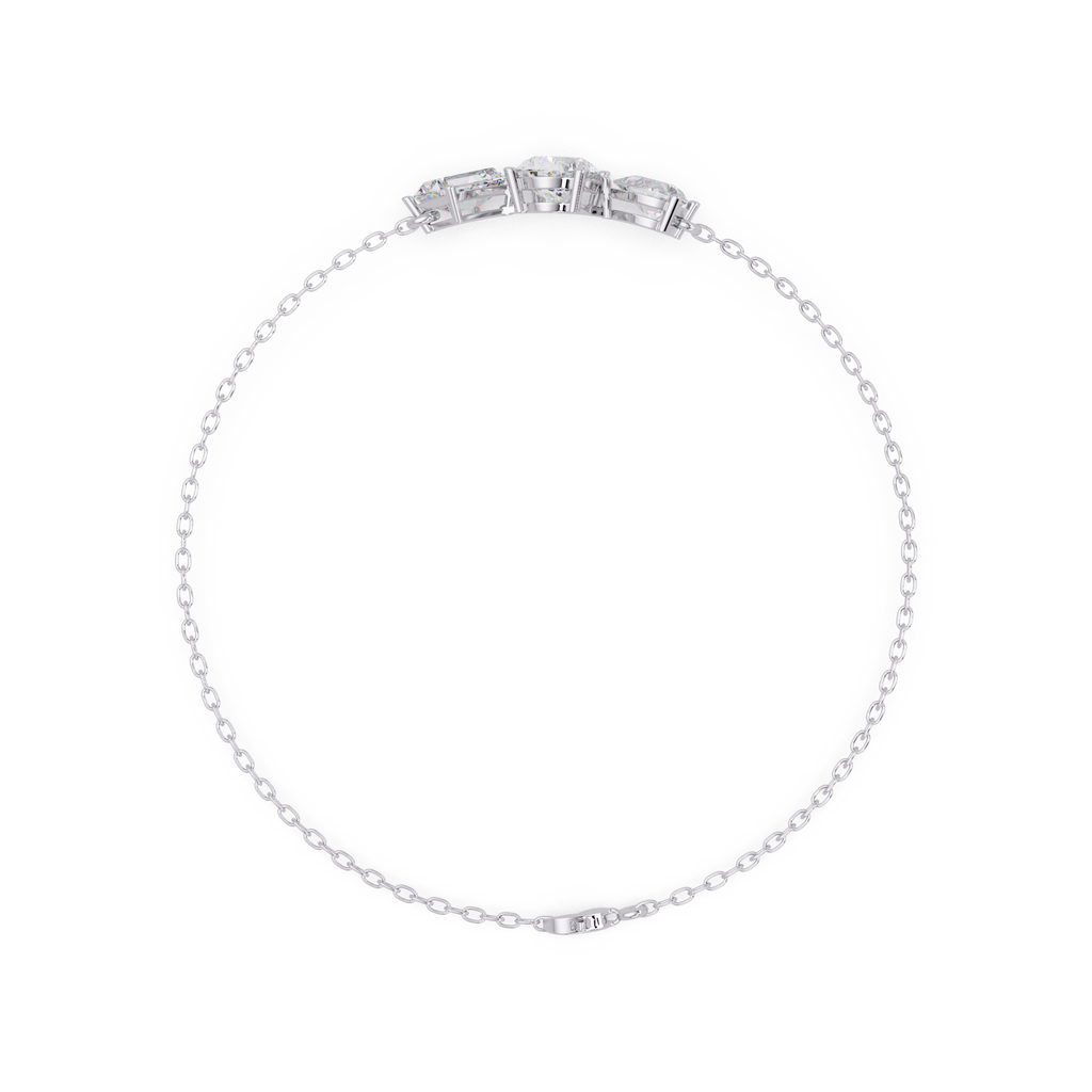 Three Stone Diamond Bracelet for Women