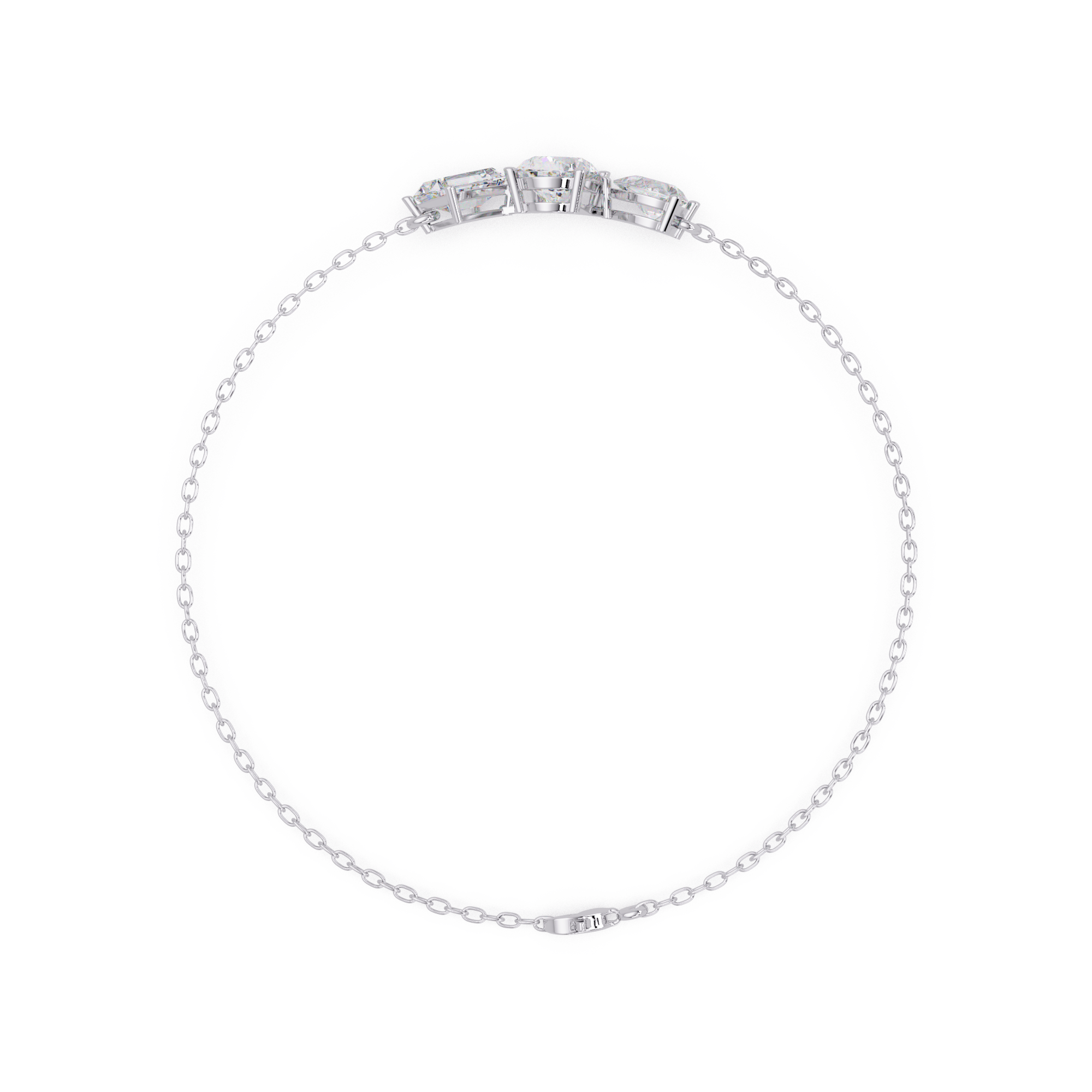 Three Stone Diamond Bracelet for Women