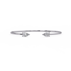 Pear Cut Diamond Open Cuff Bangle Bracelet | Minimalist Luxury Bracelet for Women