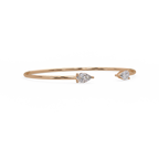 Pear Cut Diamond Open Cuff Bangle Bracelet | Minimalist Luxury Bracelet for Women