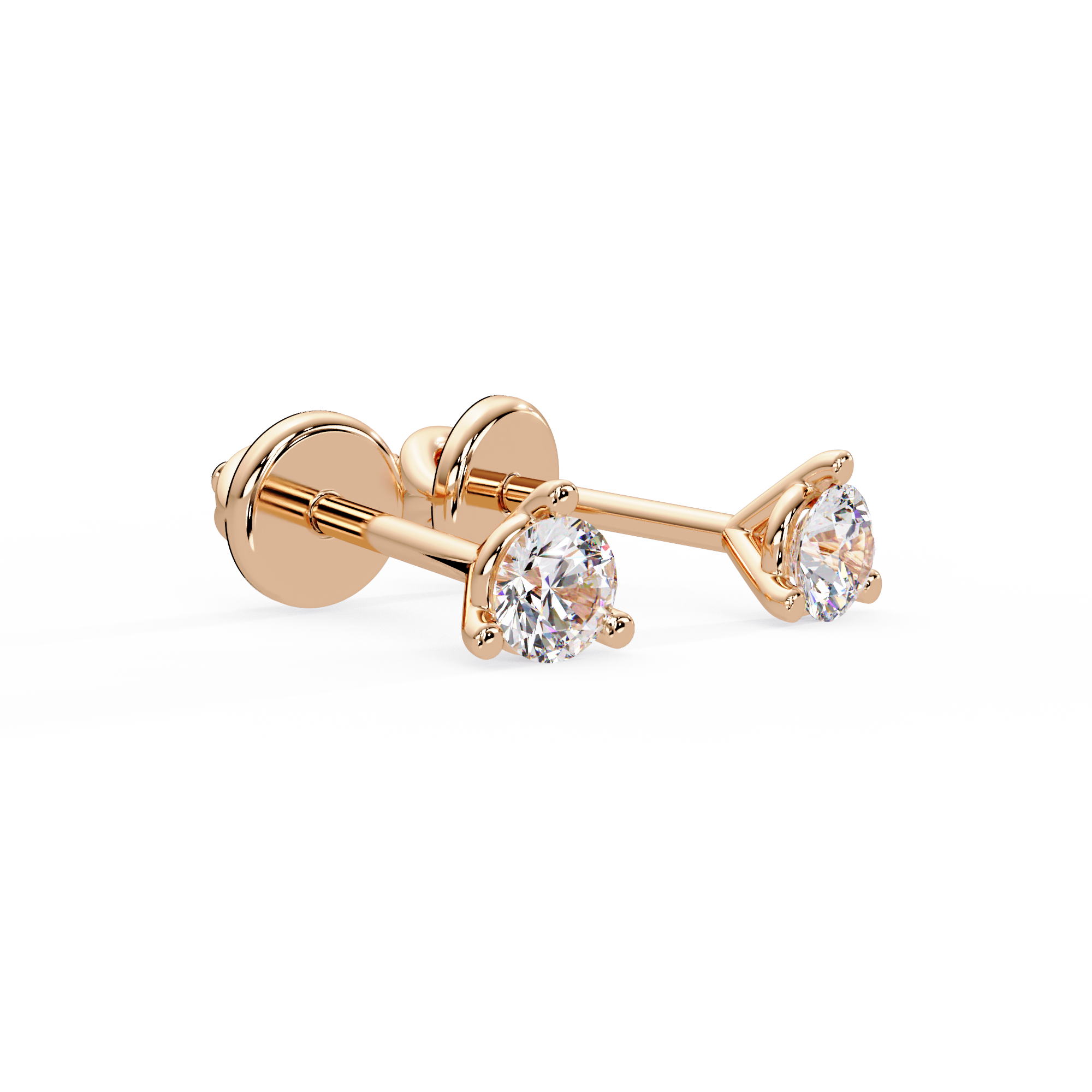 Round Cut Diamond Half Hoop Earrings | 14K & 18K Gold | Minimal Everyday Hoop Earrings